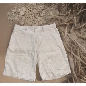 Paradise Shores Linen Blend Shorts‎ Men 36 Beige Preppy Golf Beach Resort Cruise